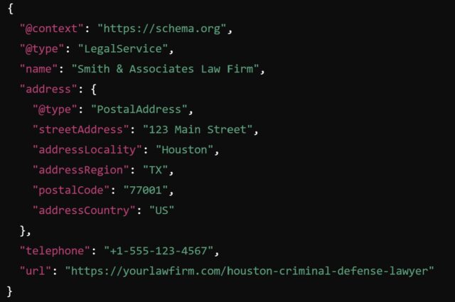 schema code for multi location law firm seo
